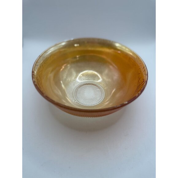 Imperial Glass "Prism & Daisy Band" aka Floral Rib Marigold Carnival Glass 7" Bo - Picture 4 of 5